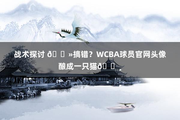 战术探讨 👻搞错？WCBA球员官网头像酿成一只猫😸