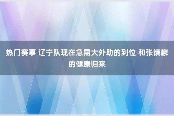 热门赛事 辽宁队现在急需大外助的到位 和张镇麟的健康归来