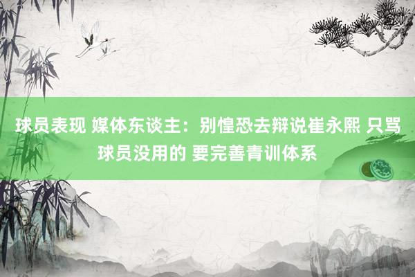 球员表现 媒体东谈主：别惶恐去辩说崔永熙 只骂球员没用的 要完善青训体系