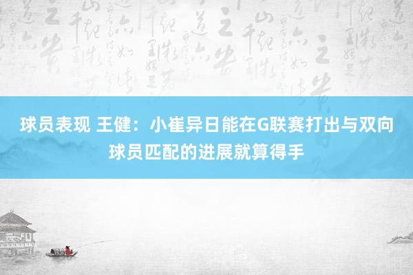 球员表现 王健：小崔异日能在G联赛打出与双向球员匹配的进展就算得手