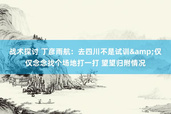 战术探讨 丁彦雨航：去四川不是试训&仅仅念念找个场地打一打 望望归附情况