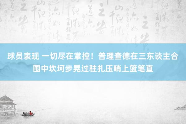 球员表现 一切尽在掌控！普理查德在三东谈主合围中坎坷步晃过驻扎压哨上篮笔直