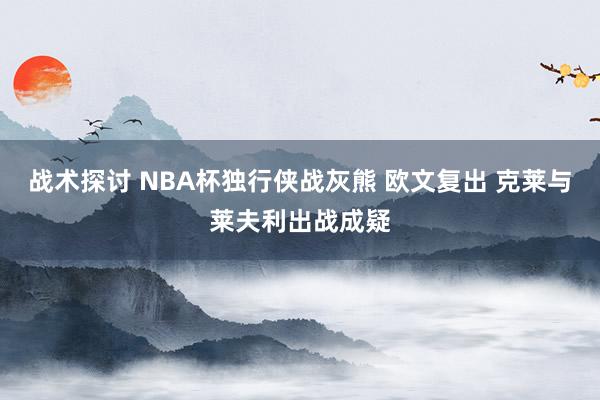 战术探讨 NBA杯独行侠战灰熊 欧文复出 克莱与莱夫利出战成疑