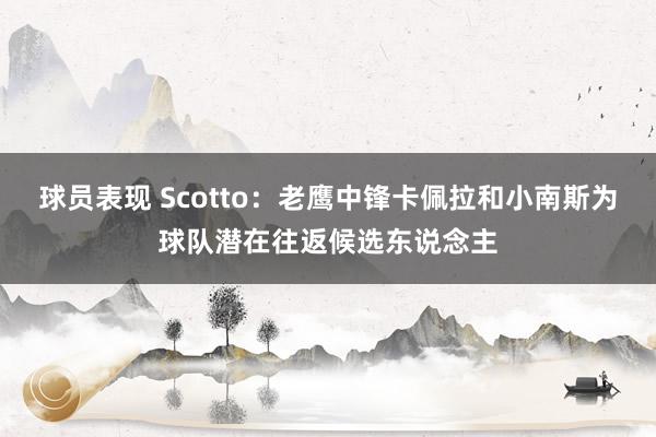 球员表现 Scotto：老鹰中锋卡佩拉和小南斯为球队潜在往返候选东说念主